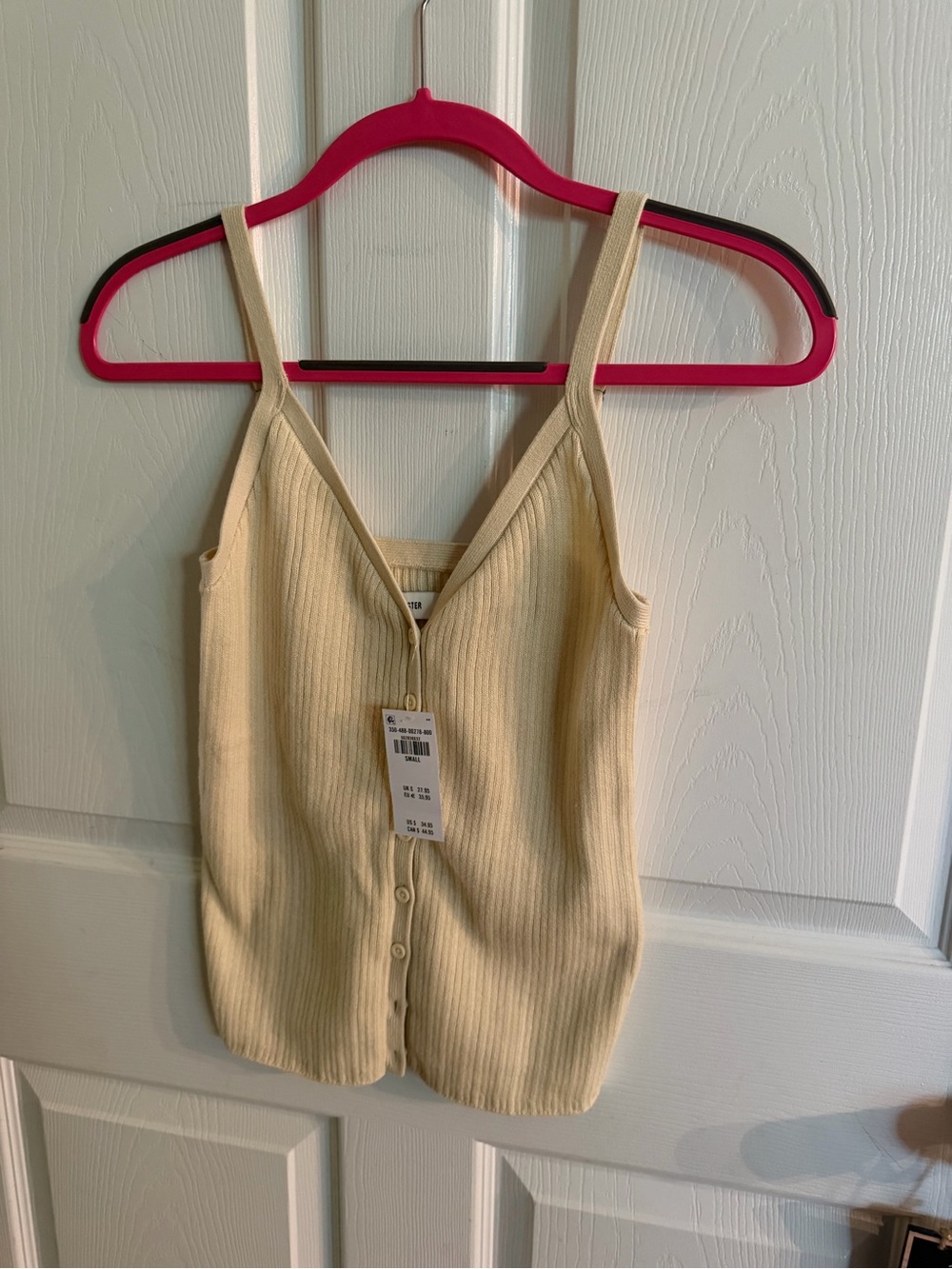 NWT Hollister Button Front Sweater Tank 
Size S Ivory